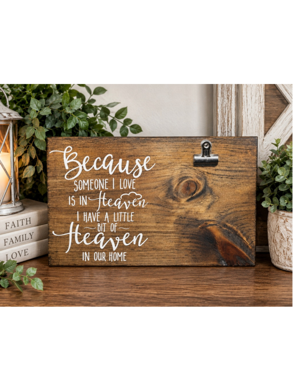Wooden Memorial Photo Clip Decor A Little Bit Of Heaven